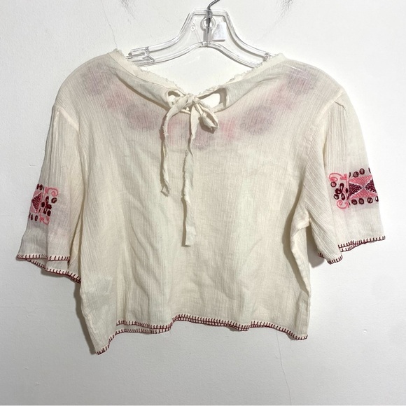 NWT LoveShackFancy Joni Top Dahlia Floral Embroidery Cream Cotton 2 - Picture 2 of 6